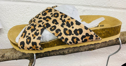 Cheetah Slide Sandals