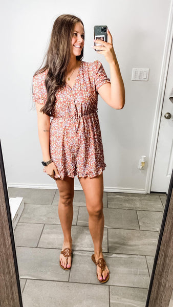 Floral V-Neck Romper