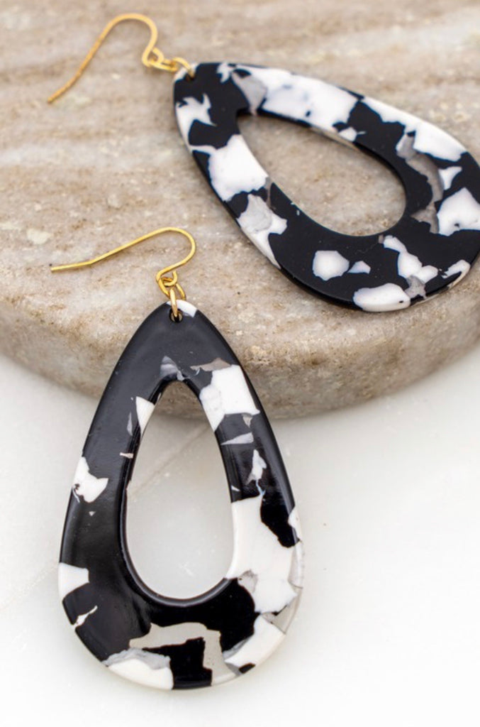 Black & White Tortoise Earrings