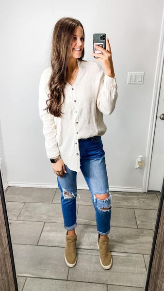 Plush Cotton Oversized Button Down