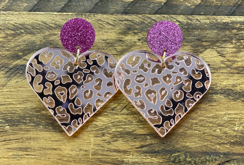 Rose Gold Heart Earrings