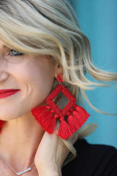 Beaded Tassel Earrings