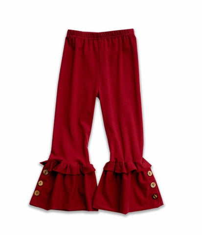 Wine Ruffle Pants