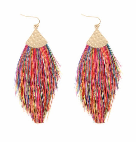 Multi Color Tassel Earrings