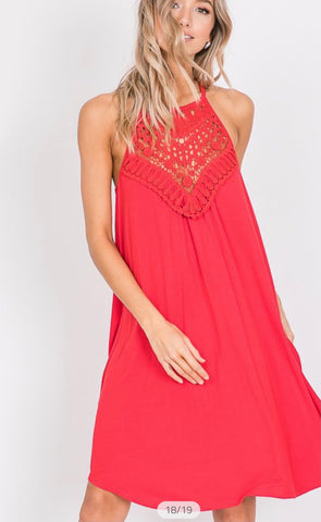 Lace Halter Neck Dress