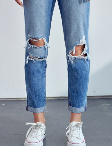 Kan Can High Rise Mom Fit Jeans