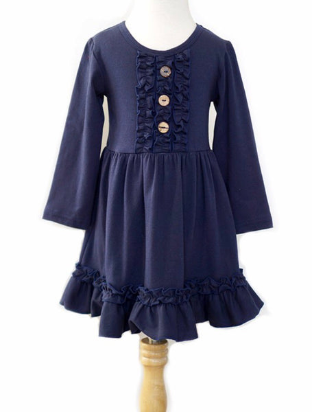 Navy Ruffle Dress