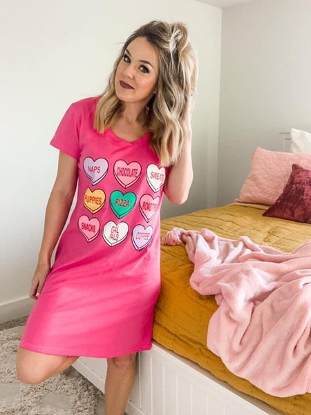 Conversation Heart Night Gown ❤️