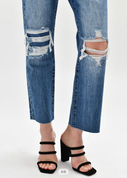 Kan Can High Rise Distressed Jeans