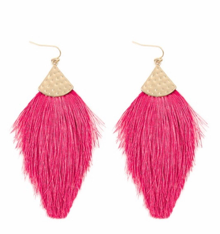 Pink Tassel Earrings