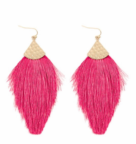 Pink Tassel Earrings