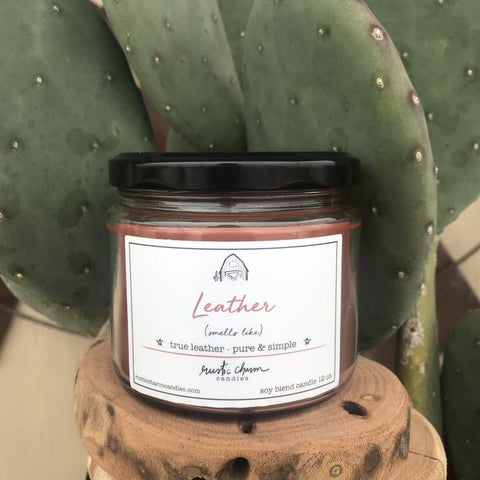 12 oz Leather Candle